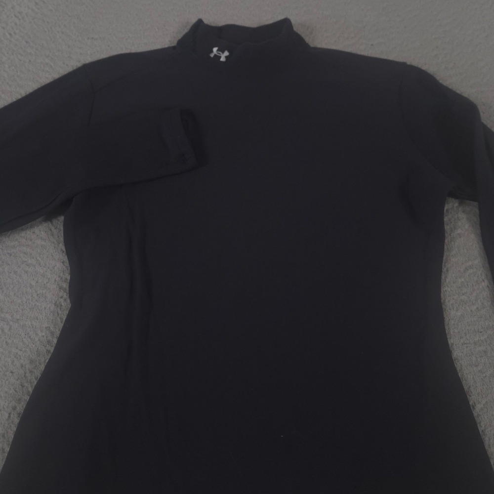 Under Armour Top Womens Large Black Coldgear Mock Neck Long Sleeve Base Layer
